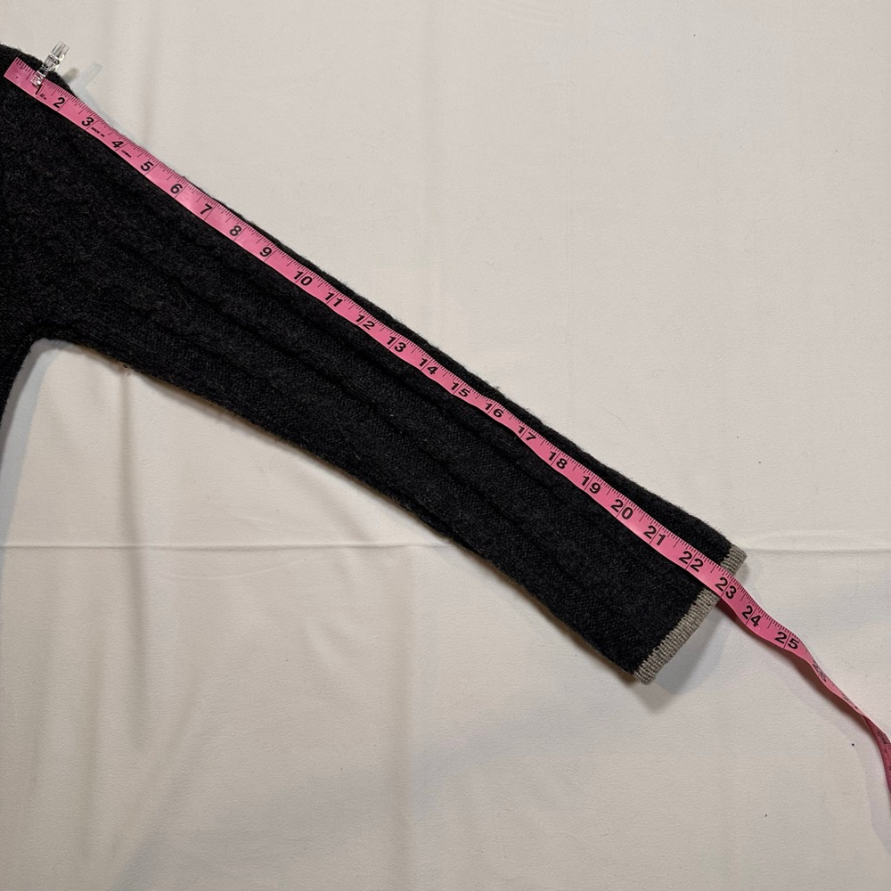 VTG 90s Twiggy Lambswool Hooded Zip Cardigan Minimal Knit Sweater | XS/S - Picture 11 of 11